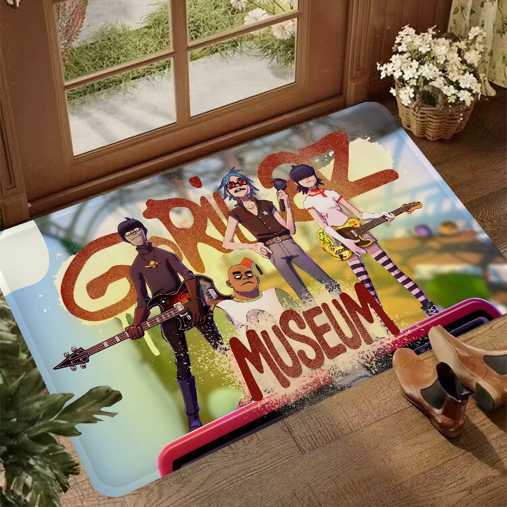 Группа G-Gorillaz Музыкальные Крутые Коврики для Комнаты Противоскользящие Впитывающие Воду Длинная Полоса Подушка Коврик для Спальни Бытовые Ковры