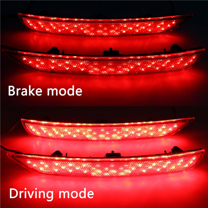 Подходит для Subaru Forester 2008-2017, одна пара высококачественных автомобильных стоп-сигналов на задний бампер, черные и красные линзы, светодиодный задний стоп-сигнал