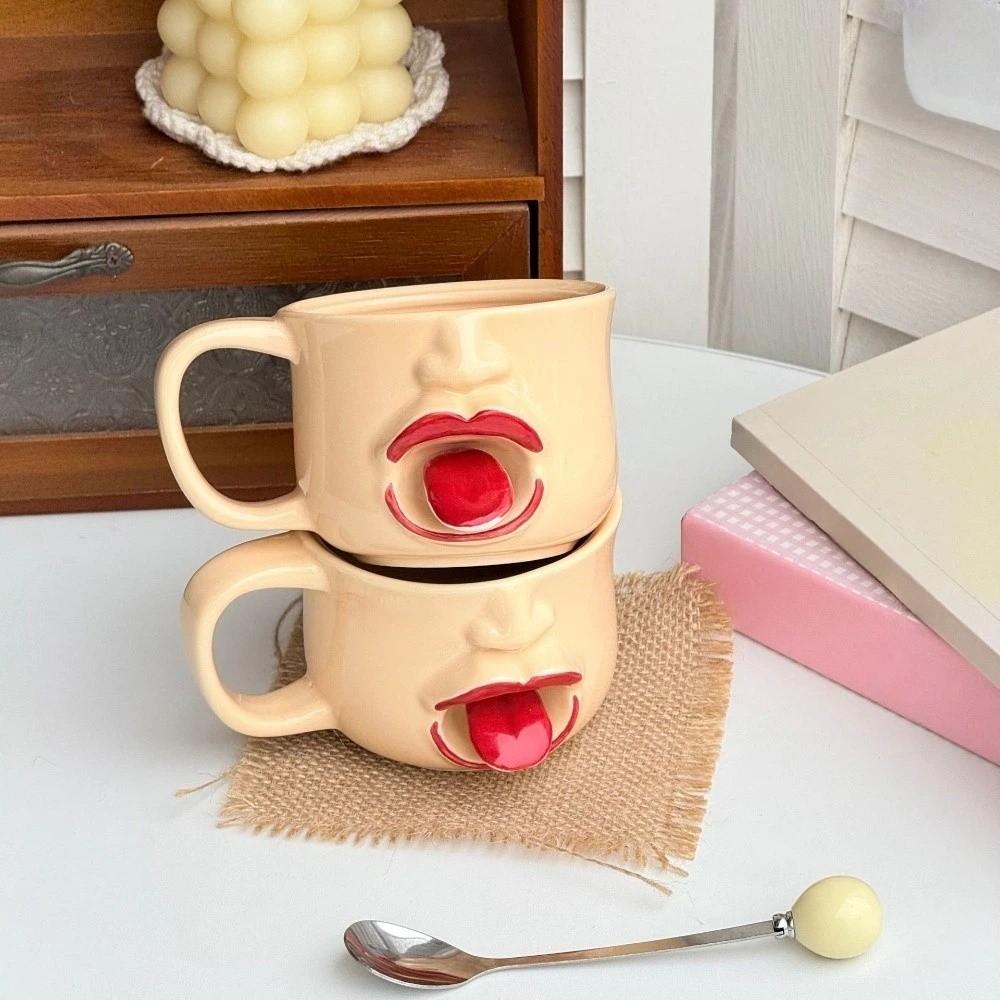 300ml Movable Tongue Cup Playful Ceramic Mug Water Cup Restless Tongue Cup Gift