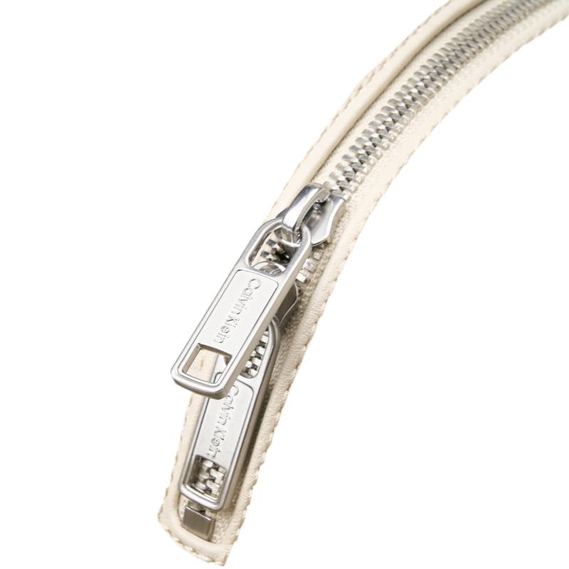 Calvin Klein Casual Commuter Letter Embossed Multi-Pocket Underarm Shoulder Bag Women bags Cream-White 4F3688G-ACG
