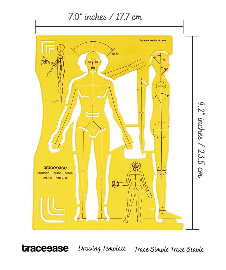 Traceease Шаблоны трафаретов мужской фигуры человека Инструменты для рисования дизайнеров одежды, Мужская фигура человека
