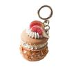 Simple Funny Fruit Dessert Pendant Simulation Food Keyring Fashion Cake Keychain  Best Friend Gift