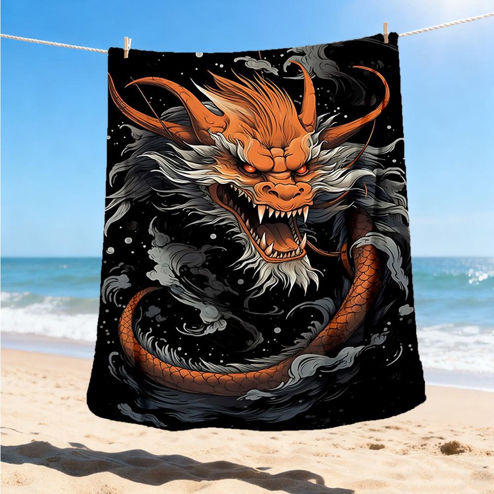 1pc Dragon Artwork Outdoor Blanket, Soft And Comfortable Blanket, Casual Warm Outdoor Blanket, Good Birthday Gift yy251201158
