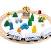Wooden Electric Magnetic Train Track Set Educational Power Patchwork Parent-Child Interactive Kindergarten Early Education Toys