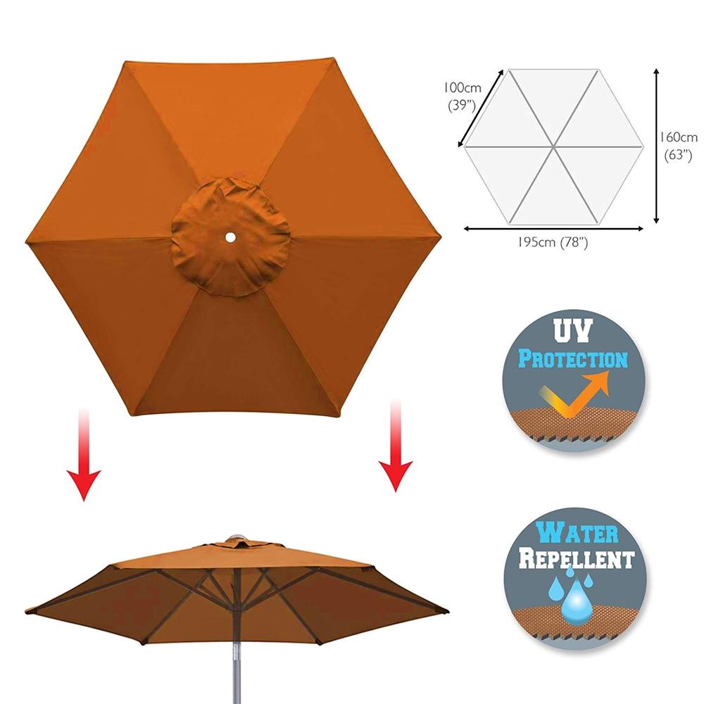 Outdoor Waterproof Umbrella Canopy Cover Hexagon Dustproof Cantilever Garden Banana Umbrella Shield Brown Sun Shelter