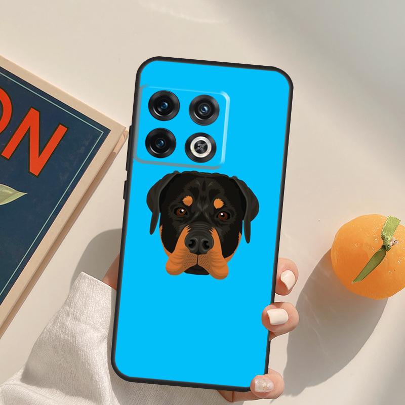 Cute Rottweiler Dog Case For OnePlus 13R 12R 10R 13T 10T 11 12 13 15 OnePlus Nord 5 CE 2 3 4 Lite N20 N30 Cover