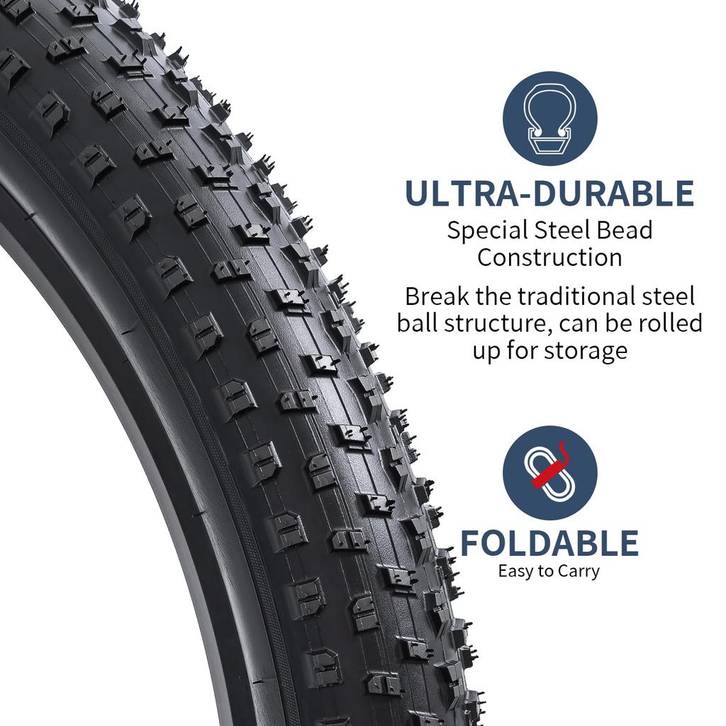 YunSCM Две шины 27,5x3,0, 27,5x3,0 76-584 Велосипедные шины, Подходят для фэтбайков 27,5" 3,0", Y-293