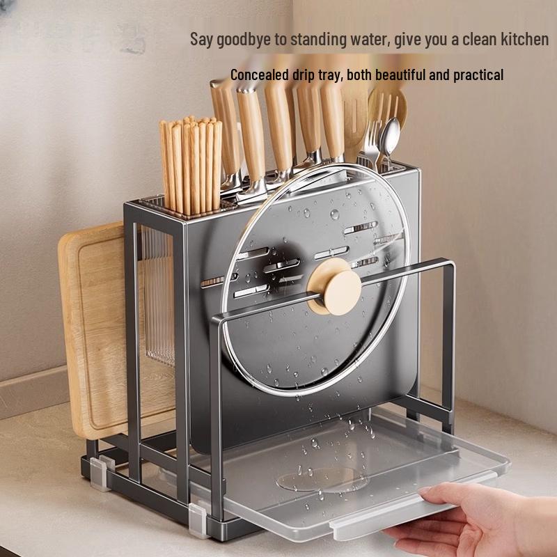 YouShu 304 Stainless Steel Kitchen Knife Rack & Utensil Organizer