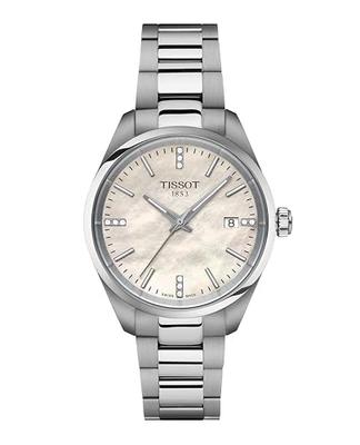 Кварцевые часы Tissot PR 100, 34 мм, T1502101111600, Унисекс, Белый, Циферблат из перламутра