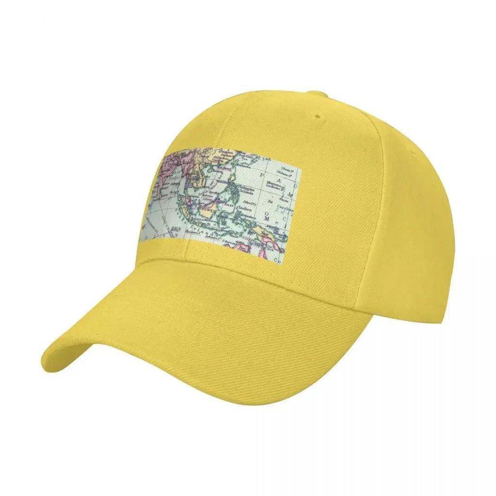 Southeast Asia Vintage Map Baseball Cap Mountaineering Hat black Womens Unisexs