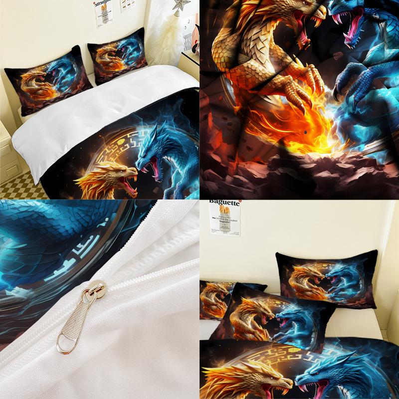 Анимационный Сериал 3D Цифровая Печать Комплект Постельного Белья из Трех Предметов Простыня Пододеяльник