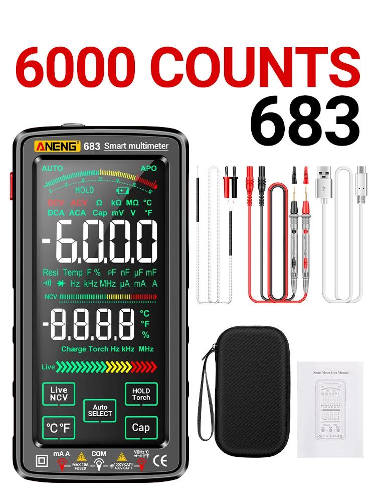 ANENG 681/682/683 Pro Multimeter Non-contact Electric Measuring Meter Rechargable Digital Tool 6000 Count Voltage Tester Current