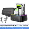 7 в 1 Док-станция для жестких дисков с двумя отсеками USB3.0 5 Гбит/с Type-C Док-станция для HDD для 2,5/3,5-дюймовых HDD/SSD Оффлайн клонирование Корпус Карта TF/SD