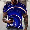 Summer Round Neck Abstract Creative Visual Feast 3D Print Top Fashionable Casual Short Sleeved Men's T-shirts