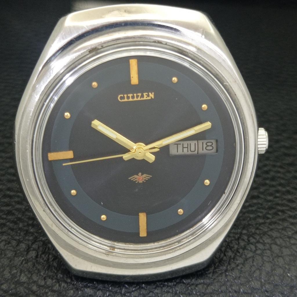 ЯПОНИЯ ВИНТАЖНЫЕ ЧАСЫ CITIZEN АВТОМАТИЧЕСКИЕ 8200 МУЖСКИЕ ЧАСЫ С ЧЕРНЫМ ЦИФЕРБЛАТОМ a702758-1 R210-a702758