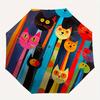 1pc Cat Family Automatic Open/close Folding Compact Umbrella, 8-Rib Sturdy Canopy, Lightweight Portable, Commuting Use, Gift,103