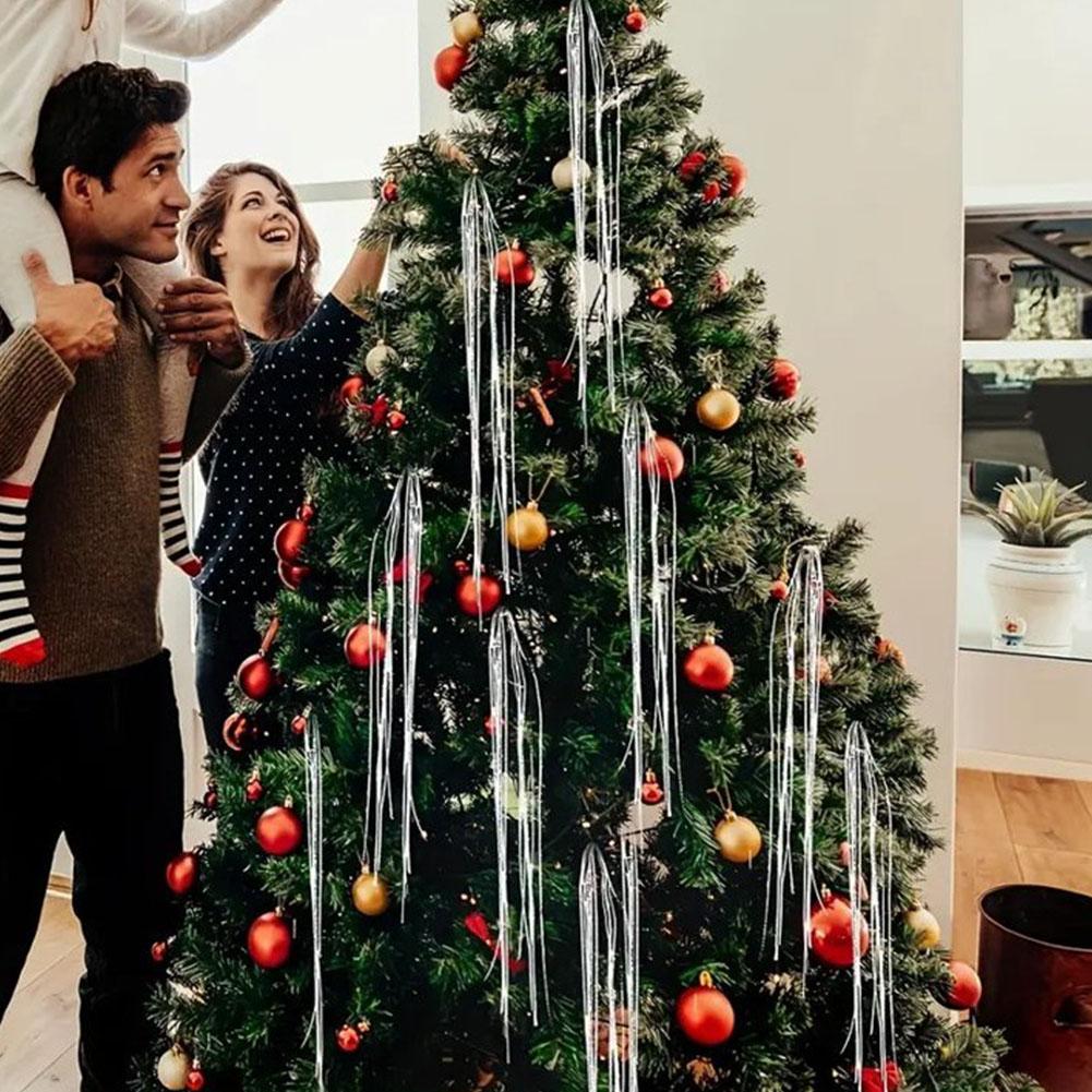 Рождественская металлическая фольгированная мишура бахрома занавес фон день рождения рождественская елка свадебное украшение годовщина декор для вечеринки в честь помолвки