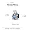Fit 925 Silver Charms Beads Blue Green Sea Turtle Heart-Shaped Zircon Beads For Women Fine DIY Jewelry Gifts