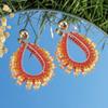Bohemia Crystal Beaded Earrings Crystal Pendant Earrings  Summer Party Jewelry Accessories