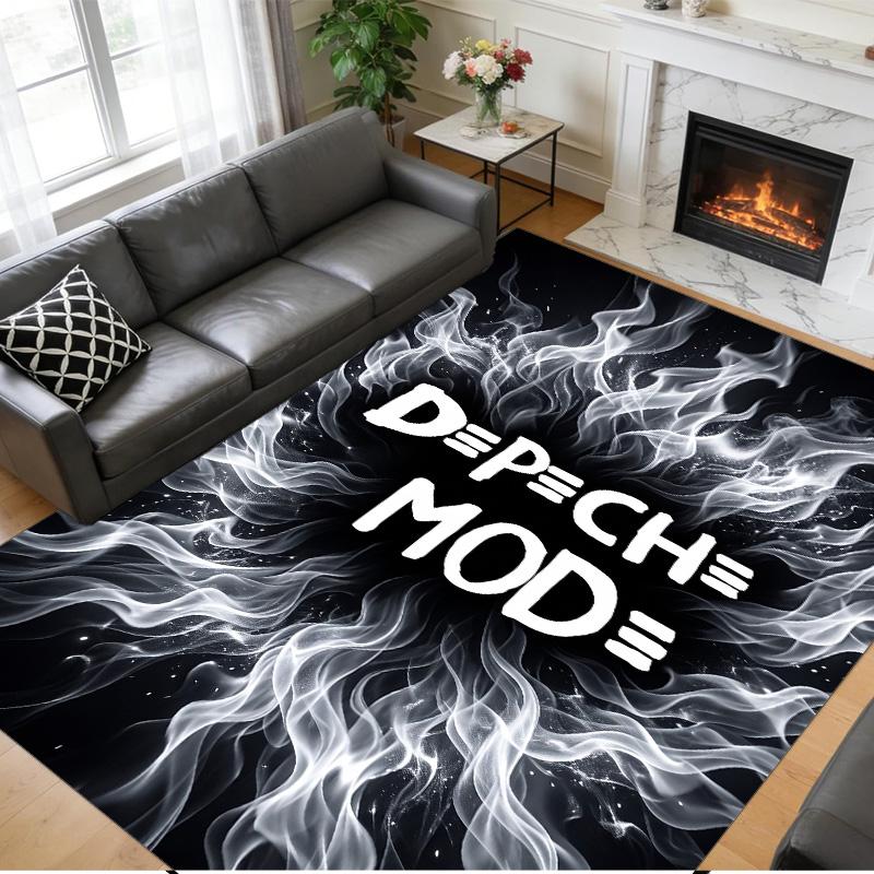 Depeche Mode Print Crystal Velvet Plush Rug Wear?Resistant Anti?Slip Floor Mat For Indoor Household Decoration