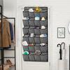 1 Set Door Hanging Storage Bag with 4 Sturdy Hooks Space-Saving 24 Pockets Store Shoes Keychain Shoe Organizer Pouch for Home