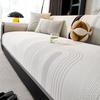 Summer Light Luxury Premium Sofa Cushion 2025 New Cool Ice Silk Cover Fixed Non-slip Straight Row Sofa Cover