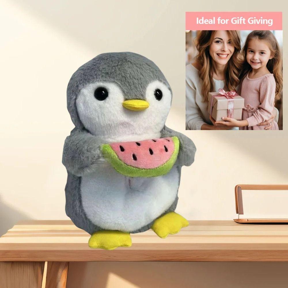 Simulation Penguin Breathing Toy Music Lights Sound Sleeping Doll  Children Gift