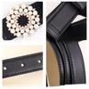 Womens Pearl Embellished Leather Belt With Alloy Buckle For Casual Dress And Jeans Accessories