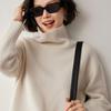 Cashmere Knit Loose Fit High Neck Sweater - Wang Fei Style, Thickened Autumn/Winter Pullover for Women