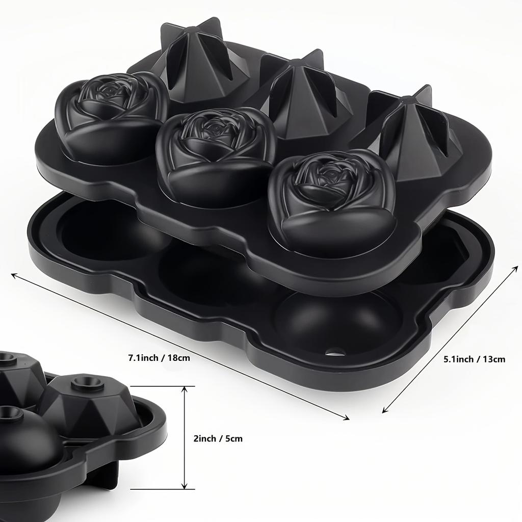 Diamond Rose Gun ETC. Shaped Ice Cube Mold Food Grade Silicone Square Ice Cube Maker Tray High Quality Mold For Bar Making Drink