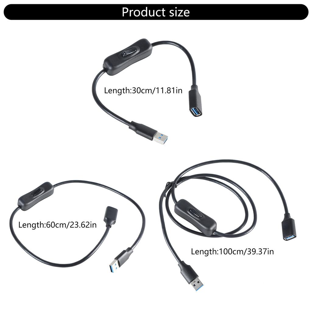 Удлинительный кабель USB 3.0 с выключателем питания, высокоскоростной передачей данных и зарядкой, светодиодный светильник для USB-вентилятора
