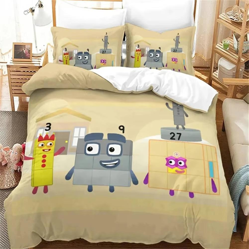 Модная 3D-печать Мультяшная коллекция постельного белья NNumberblocks Двуспальная Подростковая King Пододеяльник Одеяло Наволочка Мальчики Девочки Взрослые Спальня