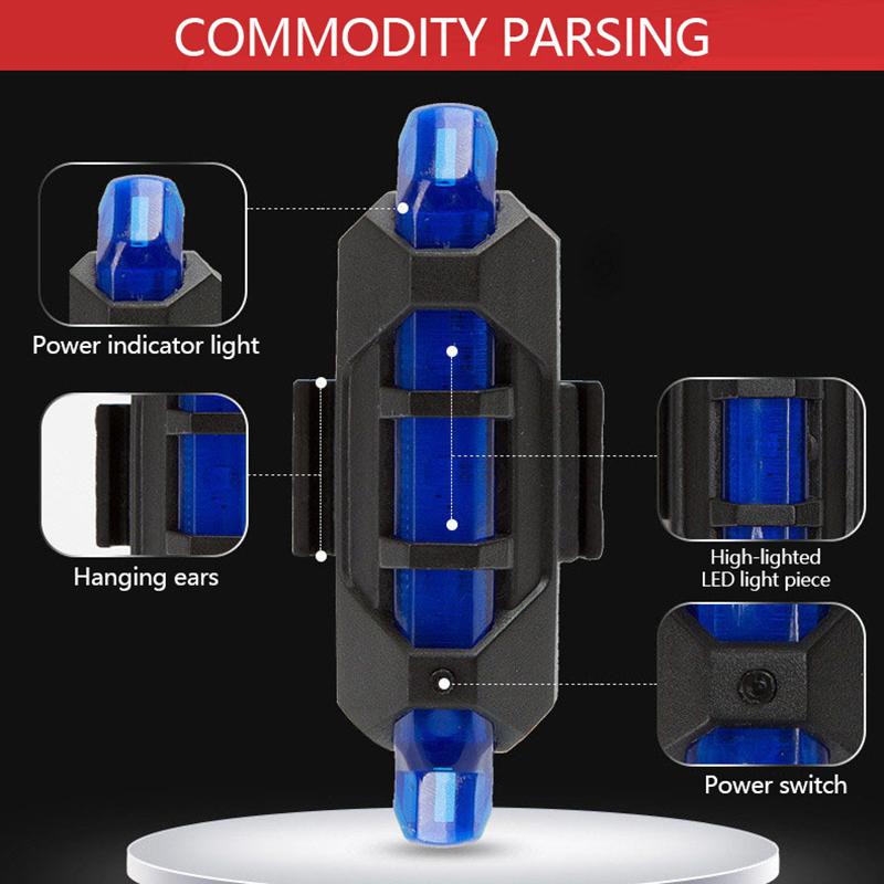 Led Mountain Bike Luggage Rack Light Waterproof Bicycle Rear Seat Reflective Taillight Night Ridding Safety Warning Reflector