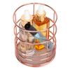 2Pcs Rose Gold Desktop Storage Basket Hollow Design Storage Container Decorative Pen Holder  Desktop
