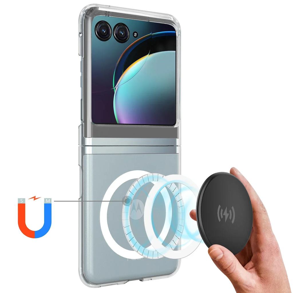 Высокопрозрачный HD чехол для телефона MOTO RAZR 60 Pro Ultra 50 40 Plus, магнитный, для беспроводной зарядки, ультратонкий защитный чехол