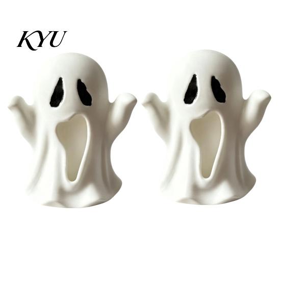 Modern Minimalist Ghost Decor 3D Printed Figurine, Spooky Small Statue, Halloween Personalized Gift Cute Desktop Decoration for Party Tabletop Mantel