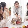 Модная коробка с фруктами лотоса, поднос для фруктов для гостиной, прозрачный пресс-тип, отсек для хранения конфет, орехов и конфет