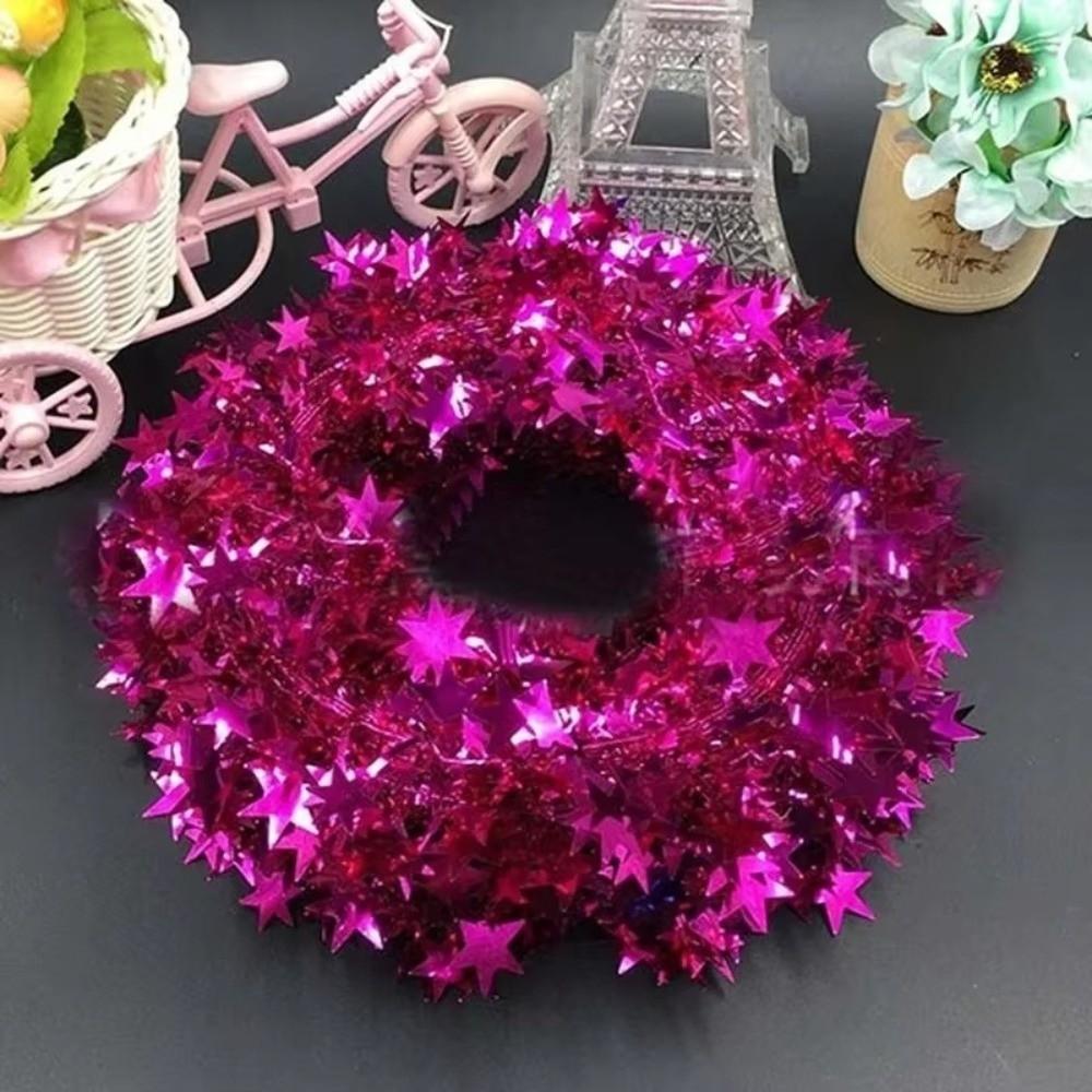 Glitter Finish Christmas Star Decoration Five-Pointed Star Wire Star Garland Christmas Party