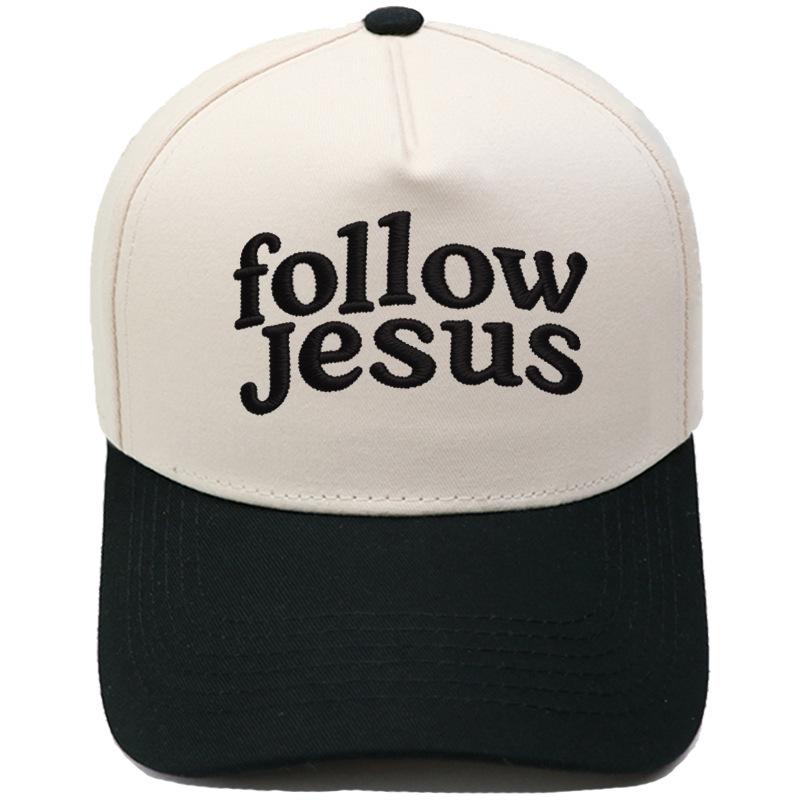 Follow embroidery color matching truck driver baseball cap European and American retro men's and women's casual sunshade dad hat