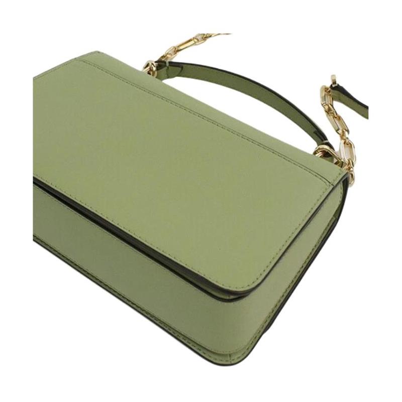 MICHAEL KORS Adjustable and removable shoulder strap Logo calfskin shoulder crossbody handbag women's light green