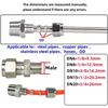 1 шт. 1/8" 1/4" 3/8" 1/2" Наружная резьба к быстроразъемному фитингу 3-16 мм Внешний диаметр Нержавеющая сталь Двойная обжимная трубка-соединитель 304 SS