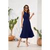 Tie High Waist Pressure Pleated Sleeveless Summer Casual Vacation Travel Dresses