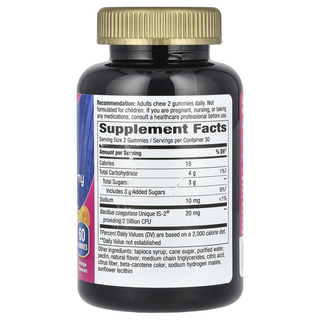 Nature's Way Женские жевательные мармеладки 3-в-1 с пробиотиками, апельсиновый вкус, 2 миллиарда КОЕ, 60 штук, (1 миллиард КОЕ на жевательную таблетку)