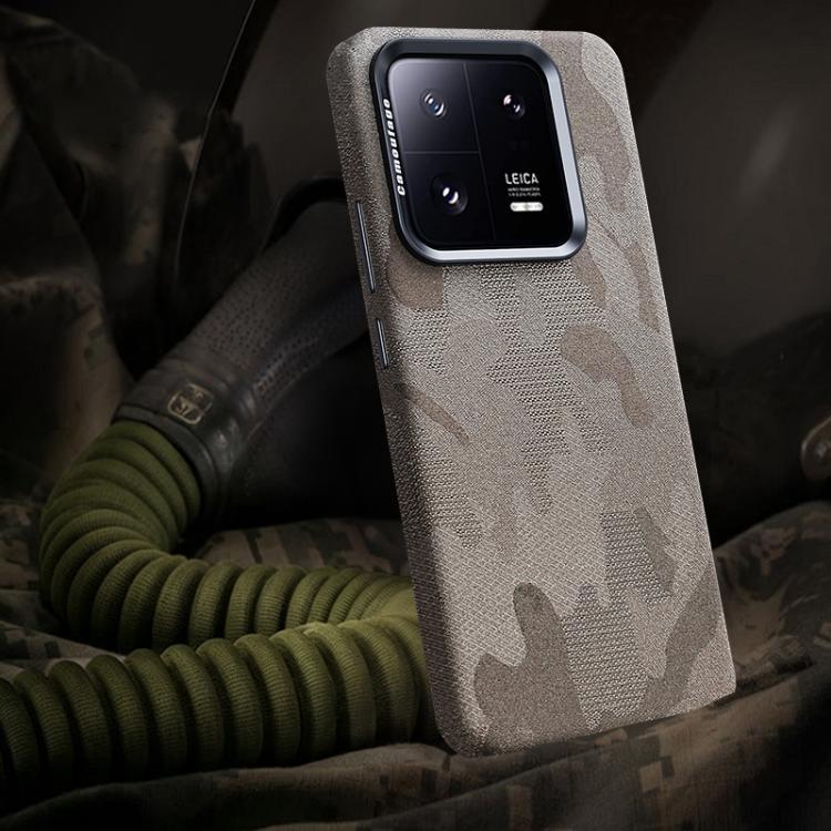 Camouflage Full Coverage Magnetic Shockproof Phone Case For Xiaomi 14 Pro, PC Metal Frame Protective Cover
