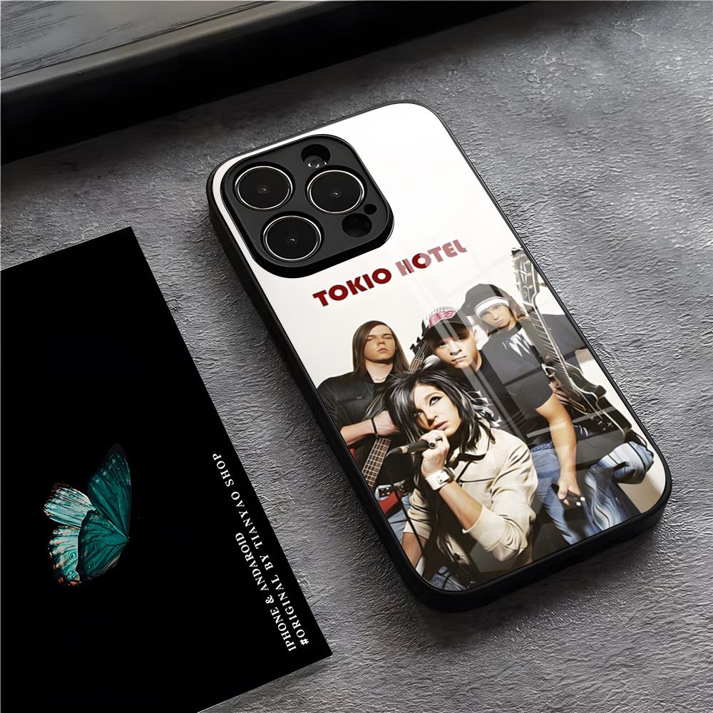 Чехол для телефона с изображением группы T-Tokio Hotel для iPhone 17 Pro Max 15 Pro 16 14 Plus 12 13 Mini 11 Pro Ударопрочная стеклянная крышка