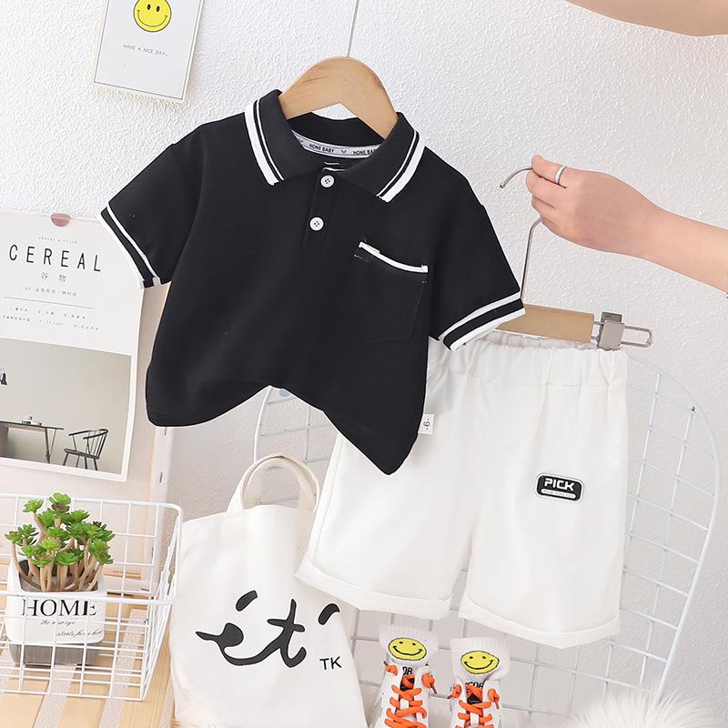 Summer Children's Polo Shirts T Shirts Short Sleeved Shorts Boys Set Children