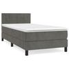 VidaXL Lit à sommier tapissier et matelas Gris foncé 90x190 cm Velours - Modèle 3141276