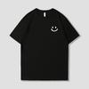Summer Fashion Heavyweight Retro Men's Smiling Face 100% Cotton Printed Round Neck High Quality Casual Fitness Street T-shirt
