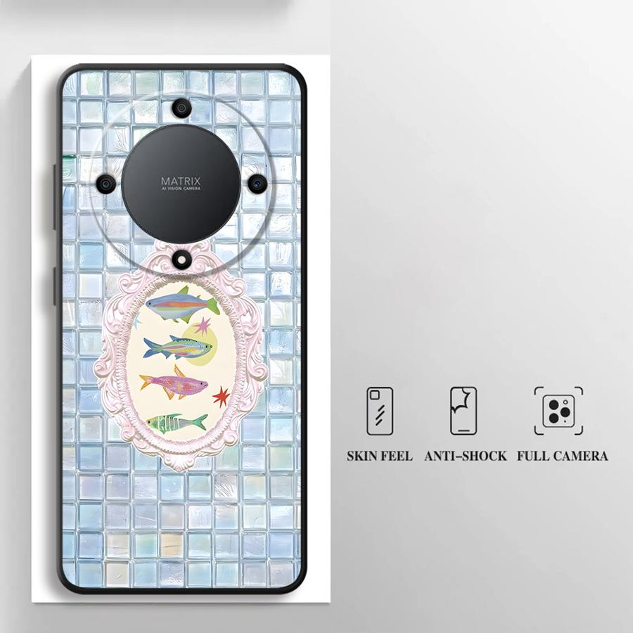 Чехол для телефона Funda для Honor X6 200 400 Lite 70 90 X8 Magic5Lite X5b X9a X7 8X Мультяшная Креативная Рыба