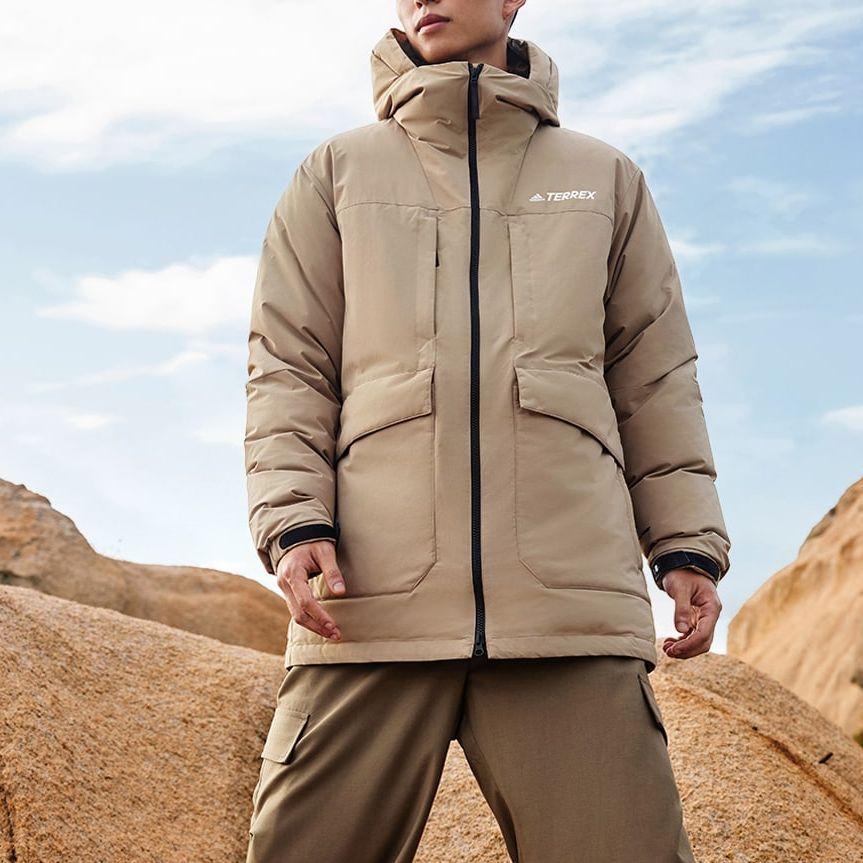 adidas Пуховик унисекс коричневый HR8445